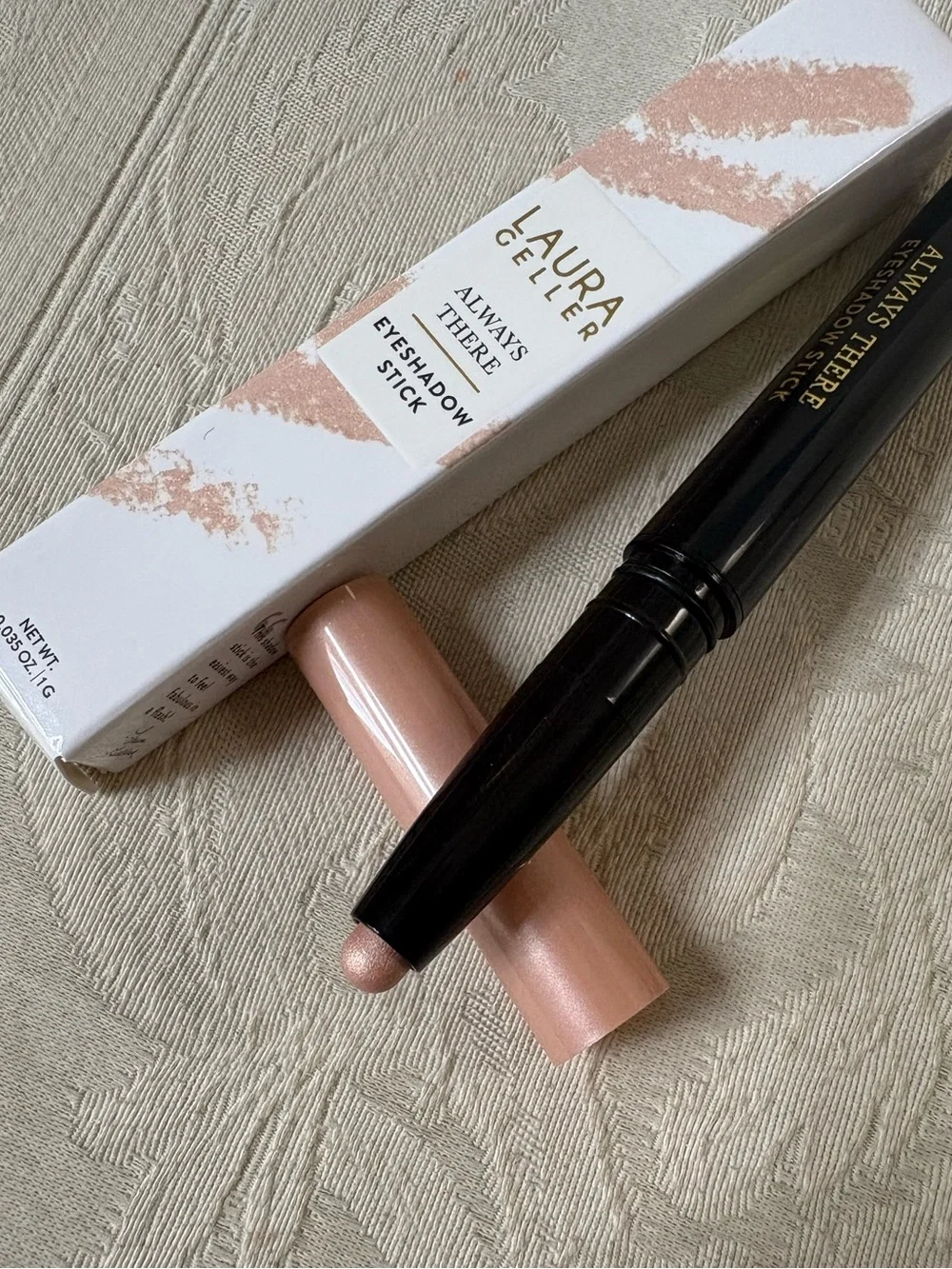 Laura Geller Always There Cream Eyeshadow Stick Crayon Sunlit Shimmer BNIB